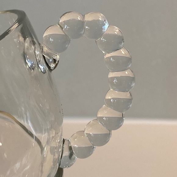 BUBBLE HANDLE TEA CUPS - Clear glass tea cups set of two (2) - Picture 4 of 7